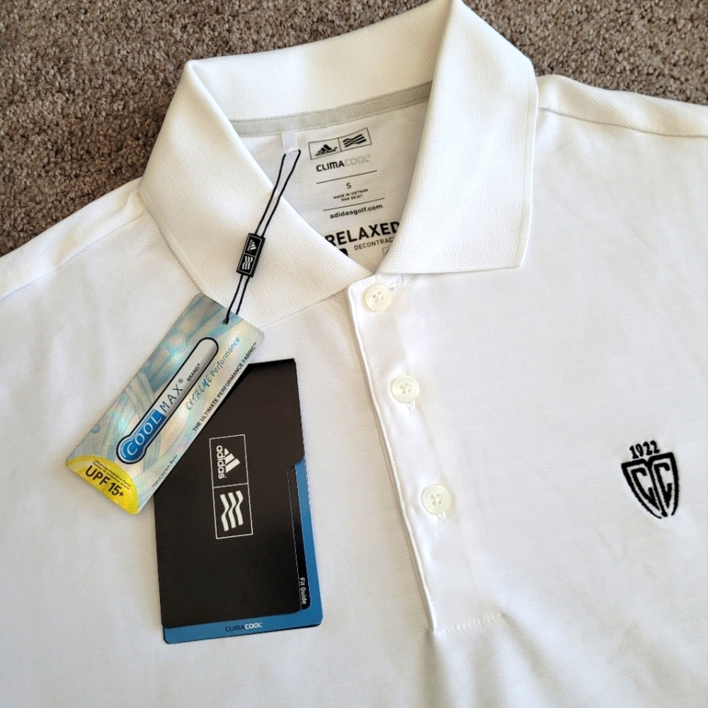 Addidas White Golf Polo